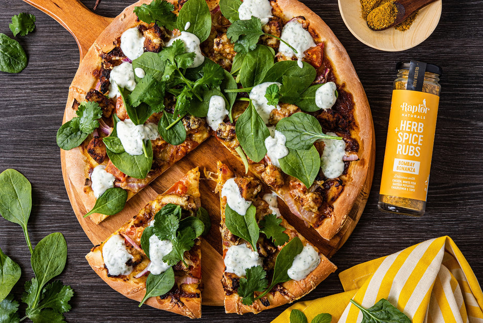 Bombay Chicken &amp; Spiced Chutney Pizza
&ndash; Raptor Naturals
